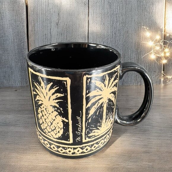Palms and Pineapples Hawaiian Coffee Cup Mug by Island Heritage M Goodwill Mug - Picture 1 of 10